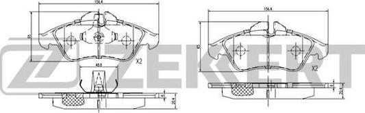 Zekkert BS-2123 - Əyləc altlığı dəsti, əyləc diski furqanavto.az