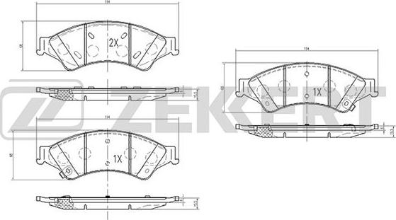 Zekkert BS-2127 - Əyləc altlığı dəsti, əyləc diski furqanavto.az