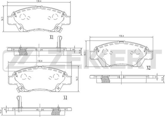 Zekkert BS-2171 - Əyləc altlığı dəsti, əyləc diski furqanavto.az