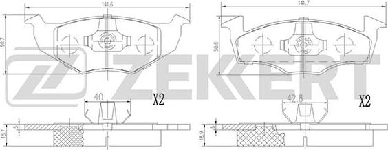 Zekkert BS-2894 - Əyləc altlığı dəsti, əyləc diski furqanavto.az