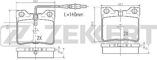 Zekkert BS-2890 - Əyləc altlığı dəsti, əyləc diski furqanavto.az