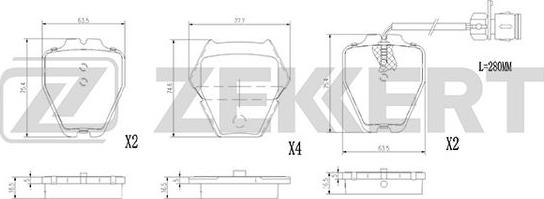 Zekkert BS-2898 - Əyləc altlığı dəsti, əyləc diski furqanavto.az