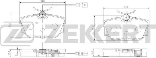 Zekkert BS-2845 - Əyləc altlığı dəsti, əyləc diski furqanavto.az