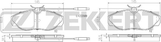 Zekkert BS-2869 - Əyləc altlığı dəsti, əyləc diski furqanavto.az