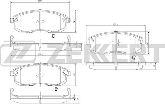 Zekkert BS-2806 - Əyləc altlığı dəsti, əyləc diski furqanavto.az