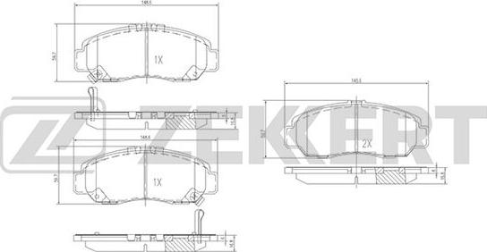 Zekkert BS-2807 - Əyləc altlığı dəsti, əyləc diski furqanavto.az