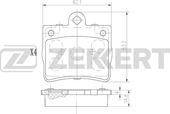 Zekkert BS-2889 - Əyləc altlığı dəsti, əyləc diski furqanavto.az