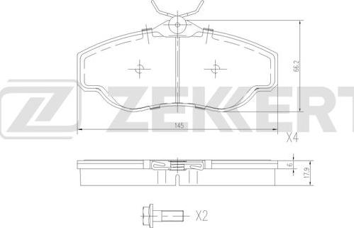 Zekkert BS-2874 - Əyləc altlığı dəsti, əyləc diski furqanavto.az