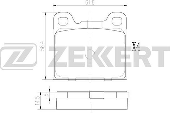 Zekkert BS-2876 - Əyləc altlığı dəsti, əyləc diski furqanavto.az