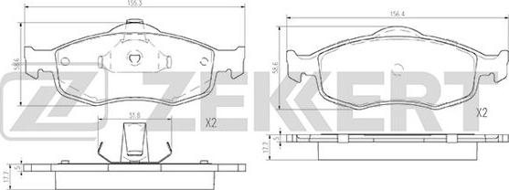 Zekkert BS-2870 - Əyləc altlığı dəsti, əyləc diski furqanavto.az