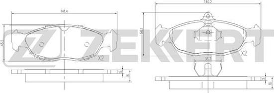 Zekkert BS-2346 - Əyləc altlığı dəsti, əyləc diski furqanavto.az