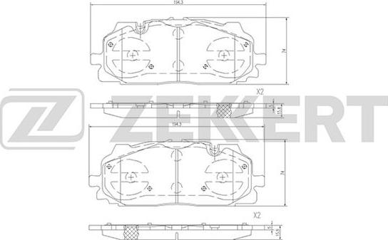 Zekkert BS-2385 - Əyləc altlığı dəsti, əyləc diski furqanavto.az