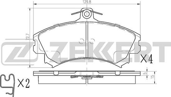 Zekkert BS-2229 - Əyləc altlığı dəsti, əyləc diski furqanavto.az