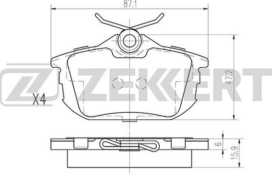 Zekkert BS-2226 - Əyləc altlığı dəsti, əyləc diski furqanavto.az