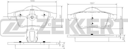 Zekkert BS-2759 - Əyləc altlığı dəsti, əyləc diski furqanavto.az