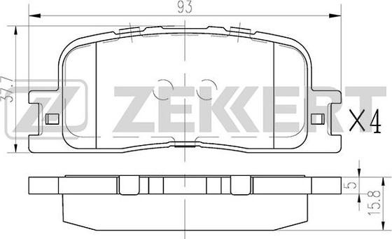 Zekkert BS-2705 - Əyləc altlığı dəsti, əyləc diski furqanavto.az