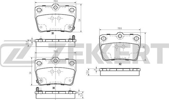 Zekkert BS-2702 - Əyləc altlığı dəsti, əyləc diski furqanavto.az