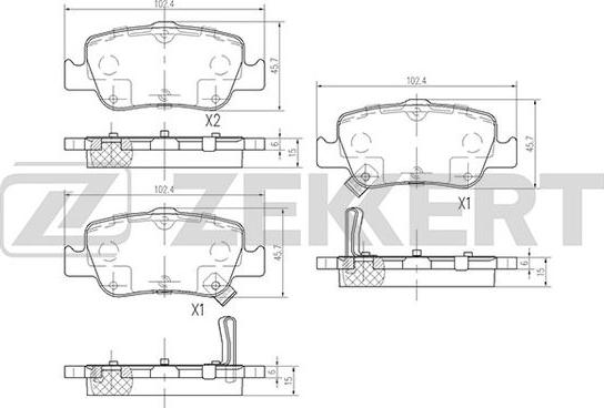 Zekkert BS-2720 - Əyləc altlığı dəsti, əyləc diski furqanavto.az