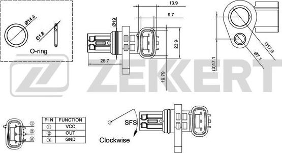 Zekkert SE-5006 - Sensor, eksantrik mili mövqeyi furqanavto.az