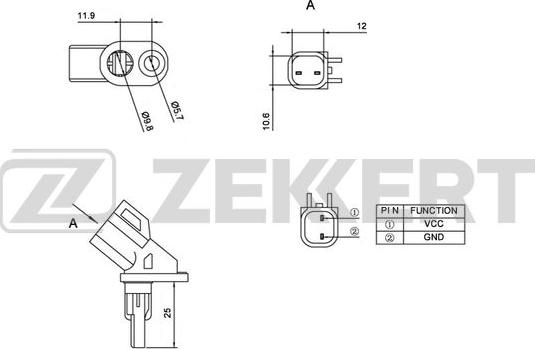 Zekkert SE-6056 - Sensor, təkər sürəti furqanavto.az