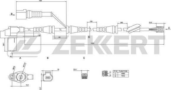 Zekkert SE-6019 - Sensor, təkər sürəti furqanavto.az