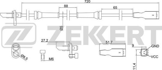Zekkert SE-6039 - Sensor, təkər sürəti furqanavto.az