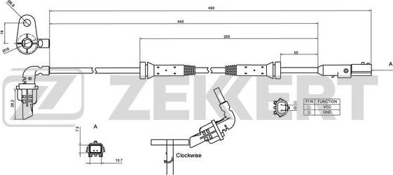 Zekkert SE-6174 - Sensor, təkər sürəti furqanavto.az
