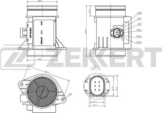 Zekkert SE-1093 - Sensor, suqəbuledici manifold təzyiqi furqanavto.az