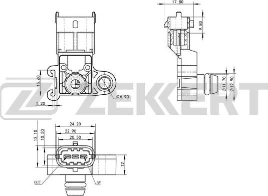 Zekkert SE-1045 - Sensor, suqəbuledici manifold təzyiqi furqanavto.az