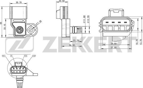 Zekkert SE-1046 - Sensor, suqəbuledici manifold təzyiqi furqanavto.az
