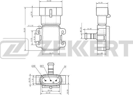 Zekkert SE-1047 - Sensor, suqəbuledici manifold təzyiqi furqanavto.az