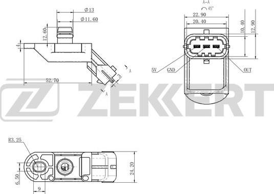 Zekkert SE-1054 - Sensor, suqəbuledici manifold təzyiqi furqanavto.az
