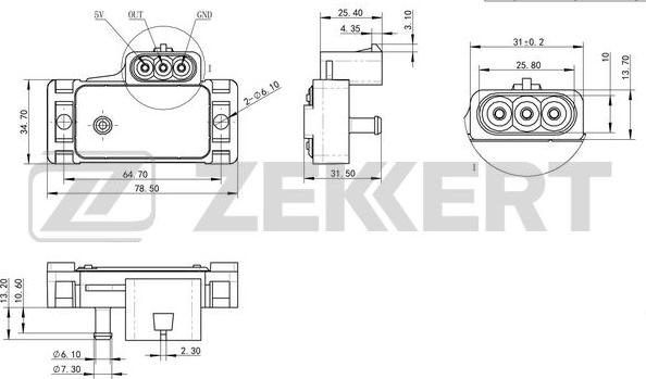 Zekkert SE-1052 - Sensor, suqəbuledici manifold təzyiqi furqanavto.az