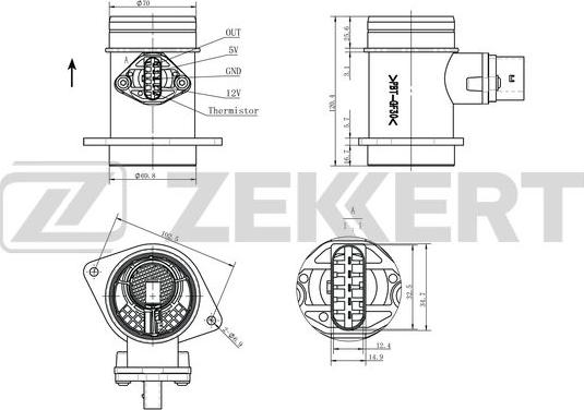 Zekkert SE-1069 - Sensor, suqəbuledici manifold təzyiqi furqanavto.az