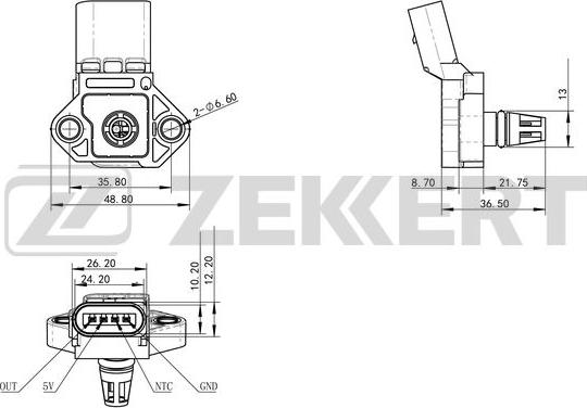 Zekkert SE-1035 - Sensor, suqəbuledici manifold təzyiqi furqanavto.az