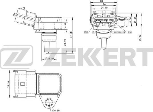 Zekkert SE-1031 - Sensor, suqəbuledici manifold təzyiqi www.furqanavto.az