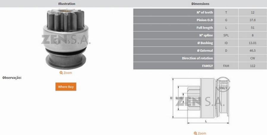 ZEN 1567 - Pinion, başlanğıc furqanavto.az