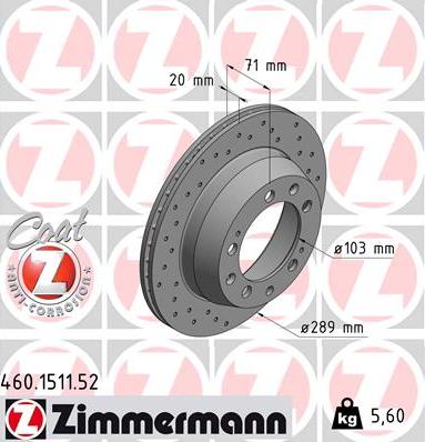 Zimmermann 460.1511.52 - Əyləc Diski furqanavto.az