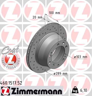 Zimmermann 460.1517.52 - Əyləc Diski furqanavto.az