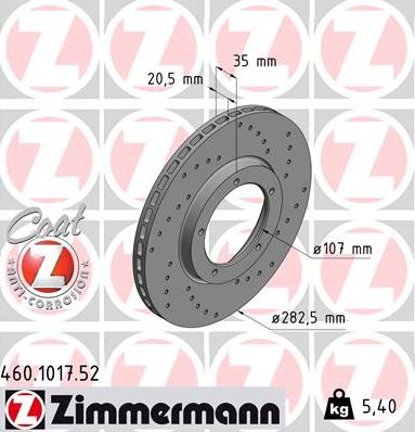 Zimmermann 460.1017.52 - Əyləc Diski furqanavto.az