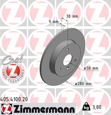 Zimmermann 405.4100.20 - Əyləc Diski furqanavto.az