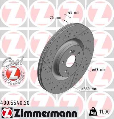 Zimmermann 400.5540.20 - Əyləc Diski www.furqanavto.az