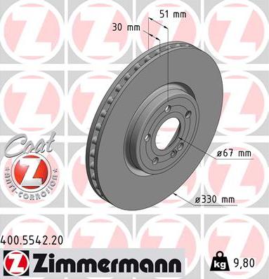 Zimmermann 400.5542.20 - Əyləc Diski furqanavto.az