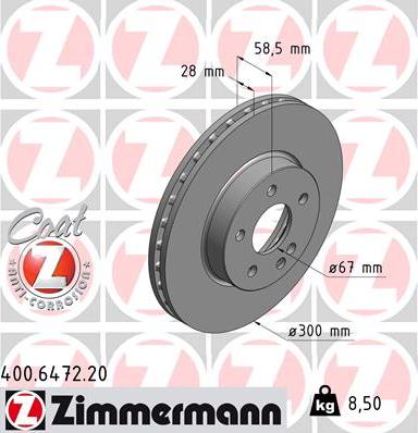 Zimmermann 400.6472.20 - Əyləc Diski furqanavto.az