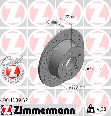 Zimmermann 400.1409.52 - Əyləc Diski furqanavto.az