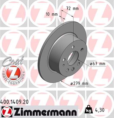 Zimmermann 400.1409.20 - Əyləc Diski furqanavto.az