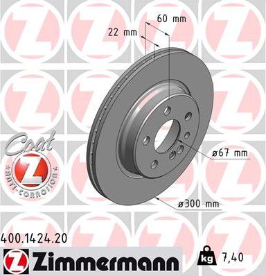 Zimmermann 400.1424.20 - Əyləc Diski furqanavto.az