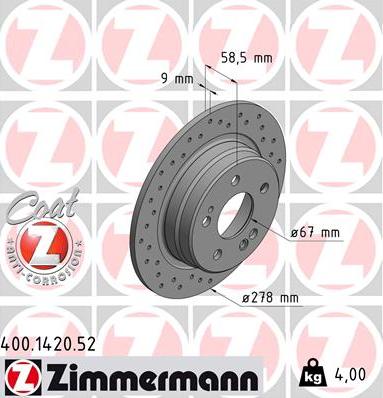 Zimmermann 400.1420.52 - Əyləc Diski furqanavto.az