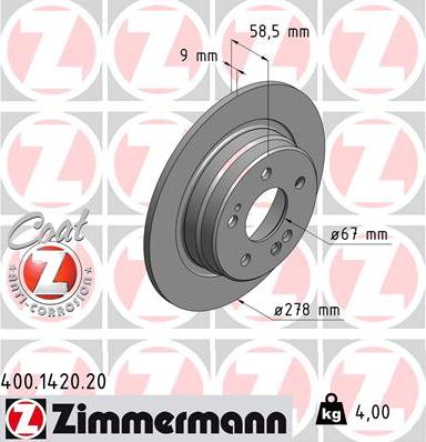 Zimmermann 400.1420.20 - Əyləc Diski furqanavto.az