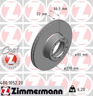 Zimmermann 400.1052.20 - Əyləc Diski furqanavto.az